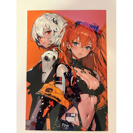 Rei Ayanami y Asuka Langley | Placa de Aluminio Evangelion